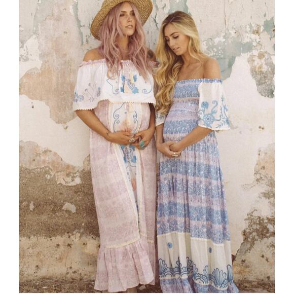 Fillyboo Free People Hummingbird Dress Maxi Floral Off The Shoulder Embroidered - Picture 2 of 16